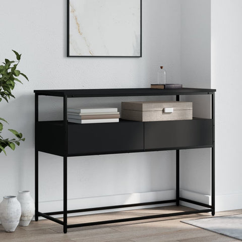 vidaXL Console Table Black 100x40x75 cm Engineered Wood