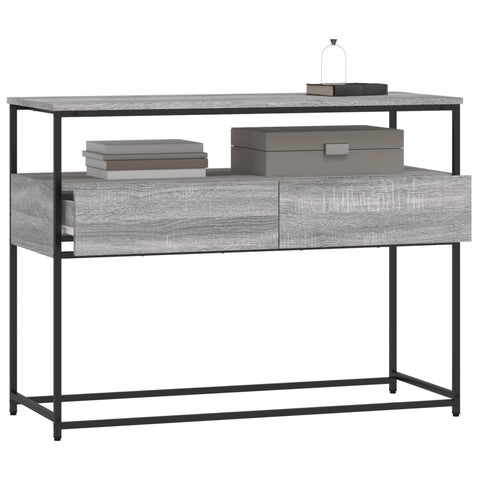 vidaXL Console Table Grey Sonoma 100x40x75 cm Engineered Wood