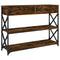 vidaXL Console Table Smoked Oak 100x28x75 cm Engineered Wood