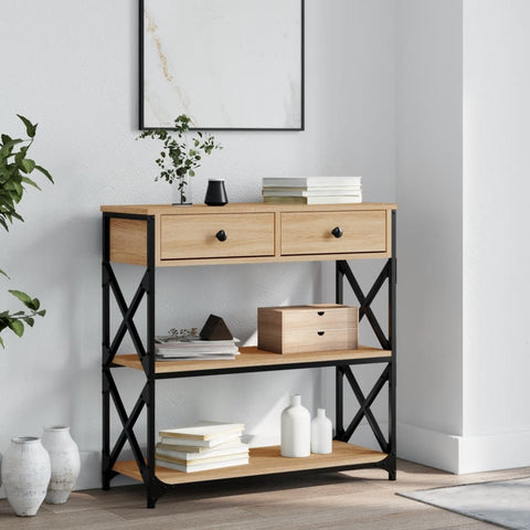 vidaXL Console Table Sonoma Oak 75x28x75 cm Engineered Wood