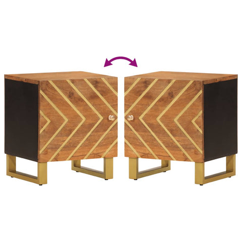 vidaXL Bedside Cabinet Brown and Black Solid Wood Mango