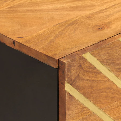 vidaXL Bedside Cabinet Brown and Black Solid Wood Mango