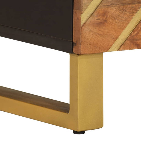 vidaXL Bedside Cabinet Brown and Black Solid Wood Mango