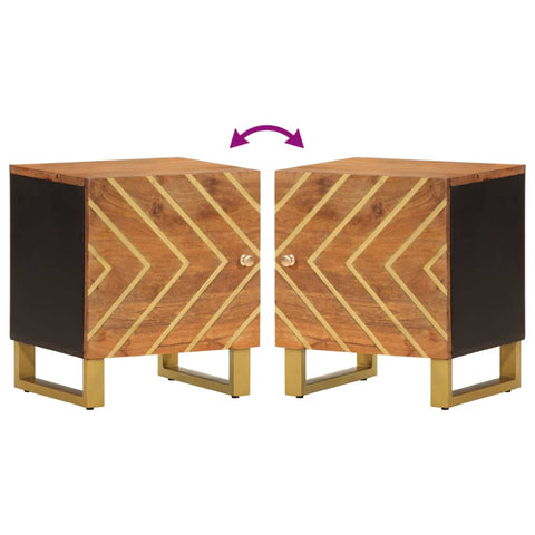 vidaXL Bedside Cabinets 2 pcs Brown and Black Solid Wood Mango