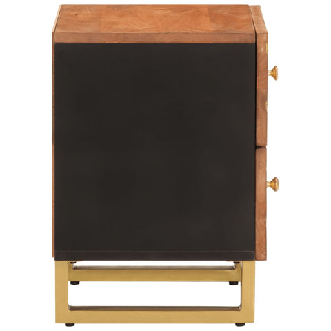 vidaXL Bedside Cabinet Brown and Black Solid Wood Mango
