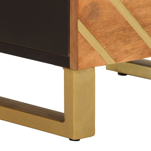 vidaXL Bedside Cabinet Brown and Black Solid Wood Mango