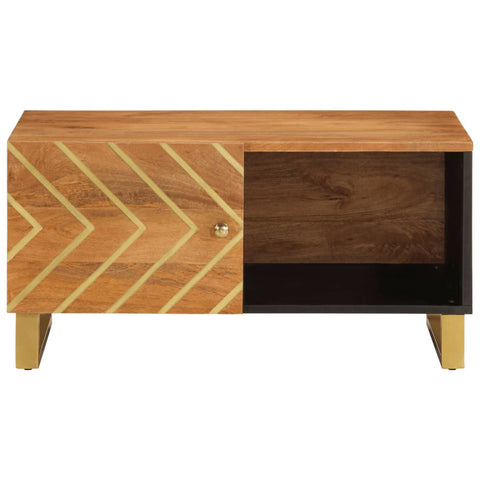 vidaXL Coffee Table Brown and Black 80x50x40 cm Solid Wood Mango
