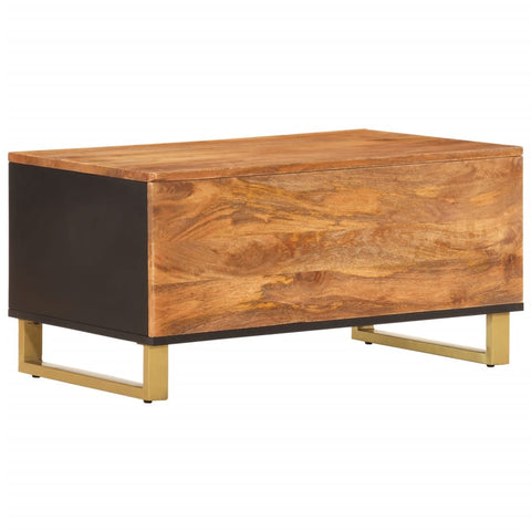 vidaXL Coffee Table Brown and Black 80x50x40 cm Solid Wood Mango