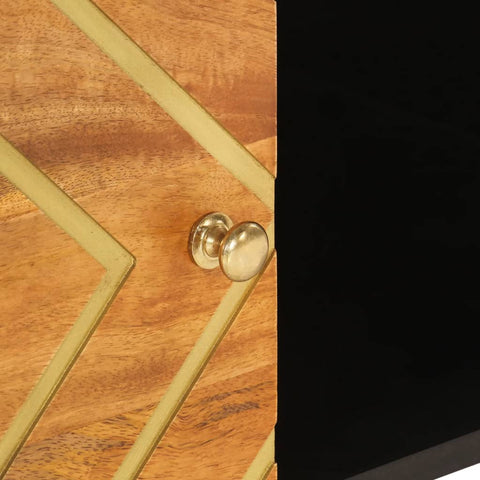 vidaXL Coffee Table Brown and Black 80x50x40 cm Solid Wood Mango