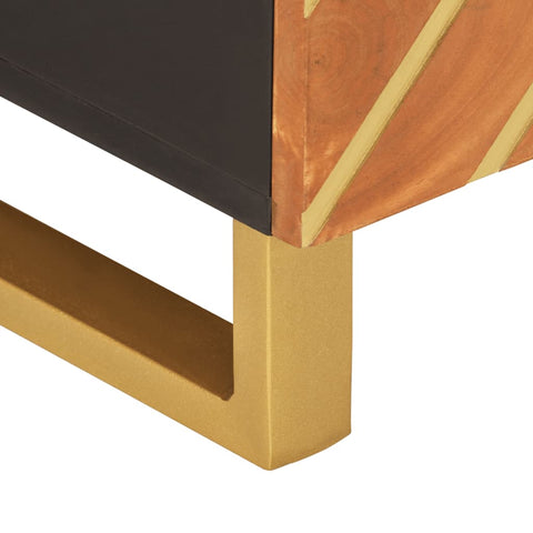 vidaXL Coffee Table Brown and Black 80x50x40 cm Solid Wood Mango