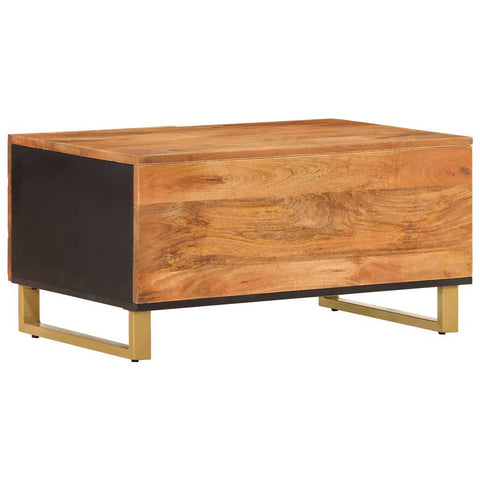 vidaXL Coffee Table Brown and Black 80x50x40 cm Solid Wood Mango