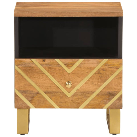 vidaXL Bedside Cabinet Brown and Black Solid Wood Mango