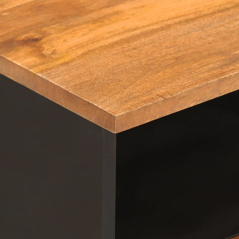 vidaXL Bedside Cabinet Brown and Black Solid Wood Mango