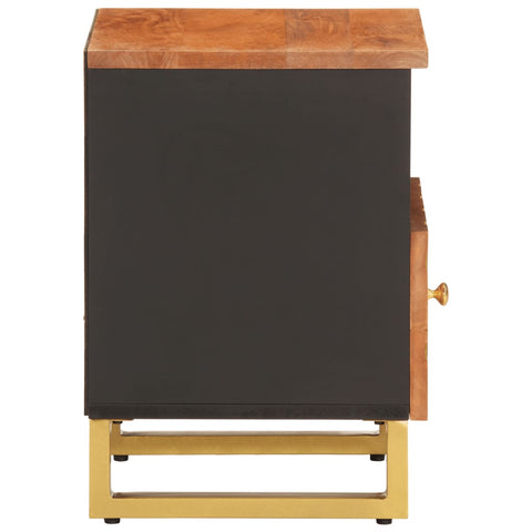 vidaXL Bedside Cabinets 2 pcs Brown and Black Solid Wood Mango
