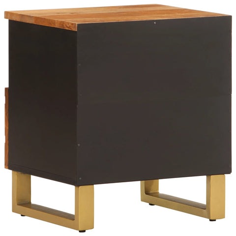 vidaXL Bedside Cabinets 2 pcs Brown and Black Solid Wood Mango