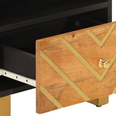 vidaXL Bedside Cabinets 2 pcs Brown and Black Solid Wood Mango