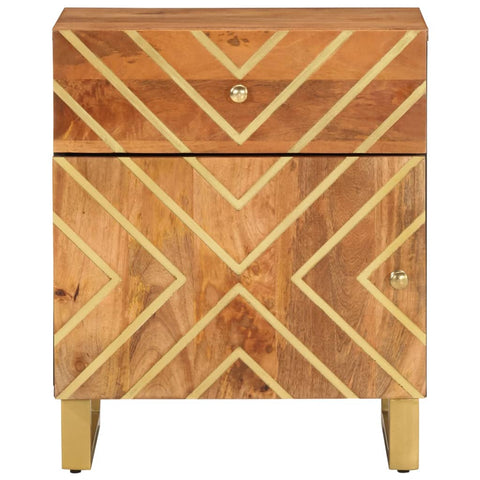 vidaXL Bedside Cabinet Brown and Black 50x33x60 cm Solid Wood Mango