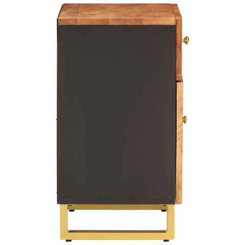 vidaXL Bedside Cabinet Brown and Black 50x33x60 cm Solid Wood Mango