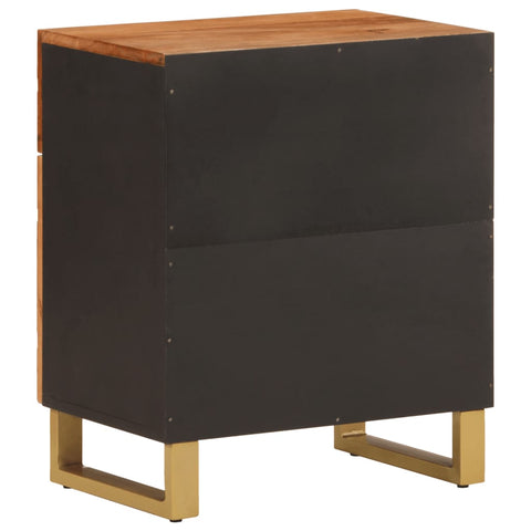 vidaXL Bedside Cabinet Brown and Black 50x33x60 cm Solid Wood Mango