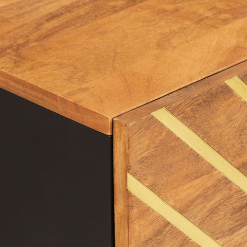 vidaXL Bedside Cabinet Brown and Black 50x33x60 cm Solid Wood Mango