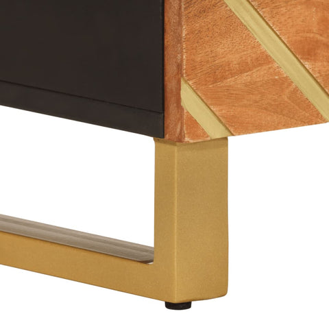 vidaXL Bedside Cabinet Brown and Black 50x33x60 cm Solid Wood Mango