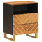 vidaXL Bedside Cabinet Brown and Black 50x33x60 cm Solid Wood Mango