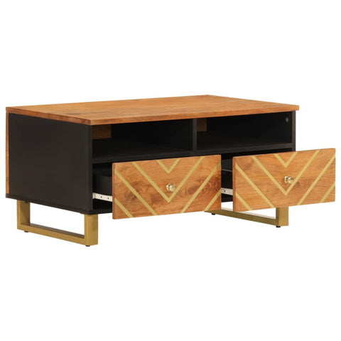 vidaXL Coffee Table Brown and Black 80x54x40 cm Solid Wood Mango