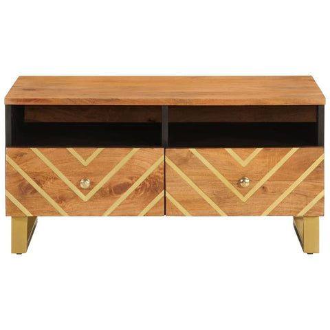 vidaXL Coffee Table Brown and Black 80x54x40 cm Solid Wood Mango