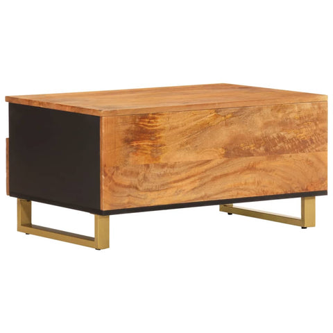 vidaXL Coffee Table Brown and Black 80x54x40 cm Solid Wood Mango