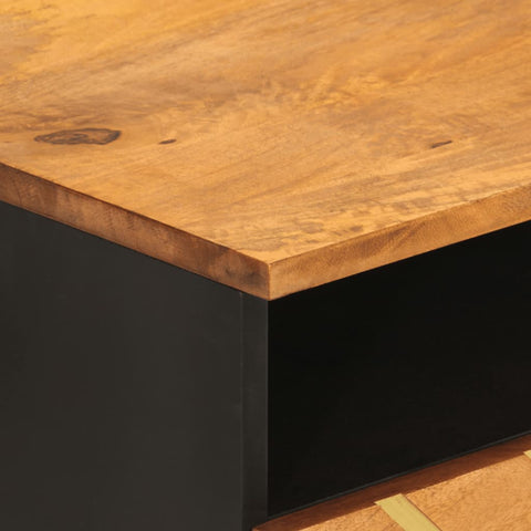 vidaXL Coffee Table Brown and Black 80x54x40 cm Solid Wood Mango