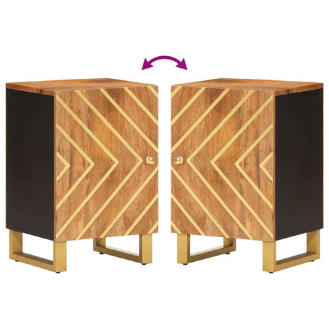 vidaXL Bathroom Cabinet Brown and Black 38x33.5x58 cm Solid Wood Mango