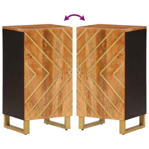 vidaXL Side Cabinet Brown and Black 40x33.5x75 cm Solid Wood Mango