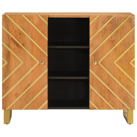 vidaXL Side Cabinet Brown and Black 90x33.5x75 cm Solid Wood Mango