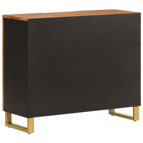 vidaXL Side Cabinet Brown and Black 90x33.5x75 cm Solid Wood Mango
