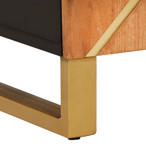 vidaXL Side Cabinet Brown and Black 90x33.5x75 cm Solid Wood Mango