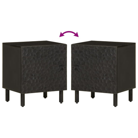 vidaXL Bedside Cabinet Black 40x33x46 cm Solid Wood Mango