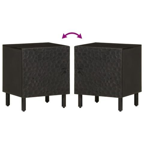 vidaXL Bedside Cabinets 2 pcs Black 40x33x46 cm Solid Wood Mango