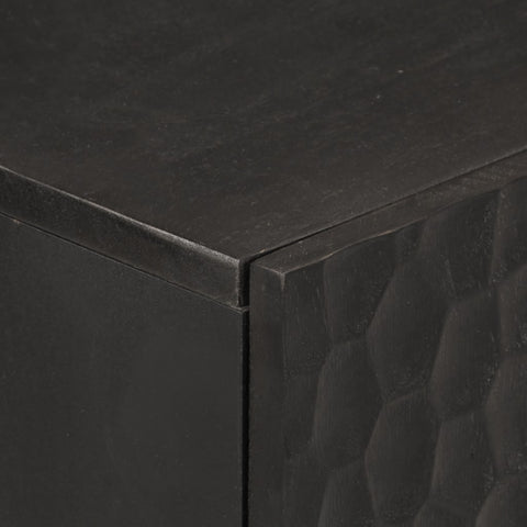 vidaXL Side Cabinet Black 60x33x75 cm Solid Wood Mango