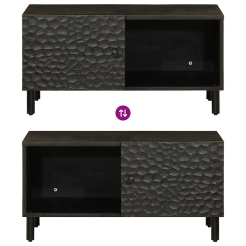 vidaXL Coffee Table Black 80x50x40 cm Solid Wood Mango