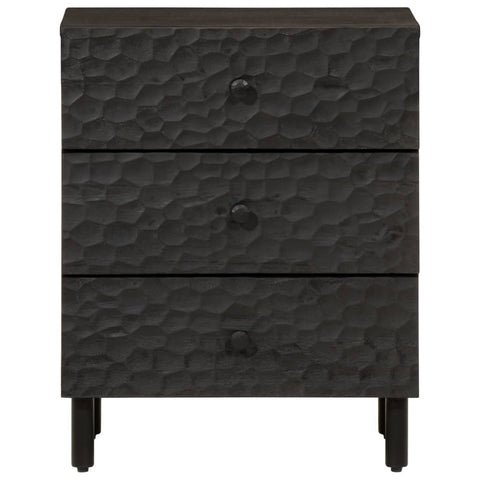 vidaXL Bedside Cabinet Black 50x33x60 cm Solid Wood Mango