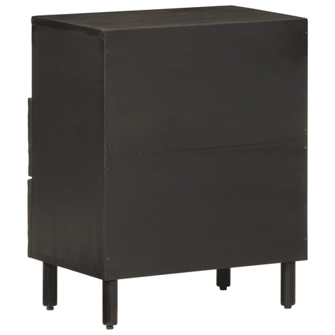 vidaXL Bedside Cabinet Black 50x33x60 cm Solid Wood Mango