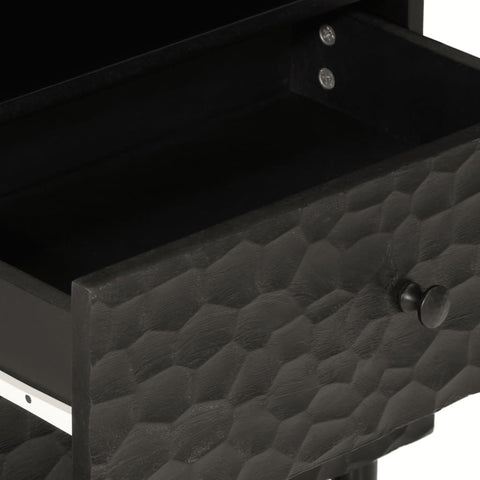 vidaXL Bedside Cabinet Black 50x33x60 cm Solid Wood Mango