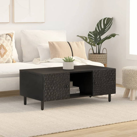 vidaXL Coffee Table Black 100x54x40 cm Solid Wood Mango