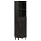 vidaXL Bathroom Cabinet Black 38x33x160 cm Solid Wood Mango