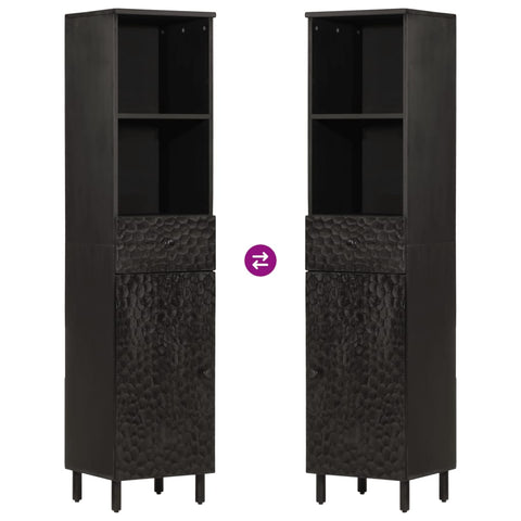 vidaXL Bathroom Cabinet Black 38x33x160 cm Solid Wood Mango