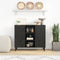 vidaXL Side Cabinet Black 90x33x75 cm Solid Wood Mango