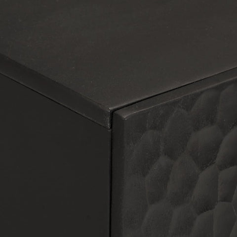 vidaXL Side Cabinet Black 90x33x75 cm Solid Wood Mango