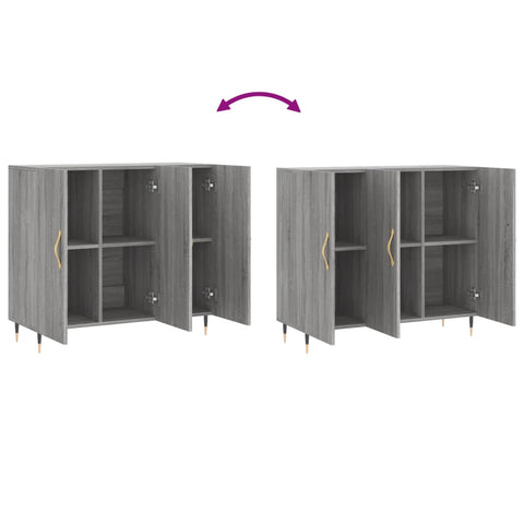 vidaXL Sideboard Grey Sonoma 90x34x80 cm Engineered Wood