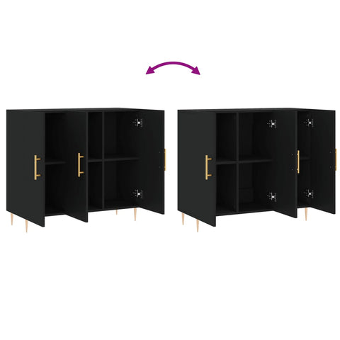 vidaXL Sideboard Black 90x34x80 cm Engineered Wood