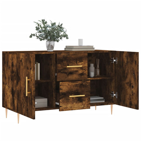 vidaXL Sideboard Smoked Oak 100x36x60 cm Engineered Wood
